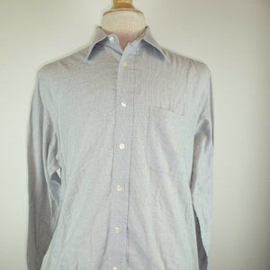 BATTISTONI Italy gray micro check COTTON SHIRT M